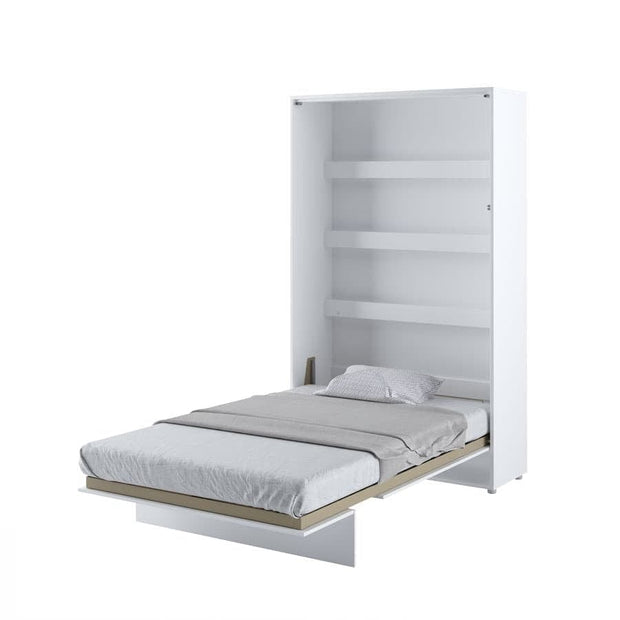 Pat rabatabil pe perete, cu mecanism pneumatic, sistem LED si somiera inclusa, Bed Concept Vertical Alb Mat, 200 x 120 cm (2)