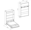 Pat rabatabil pe perete, cu mecanism pneumatic, sistem LED si somiera inclusa, Bed Concept Vertical Alb Mat, 200 x 120 cm (3)