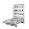 Pat rabatabil pe perete, cu mecanism pneumatic, sistem LED si somiera inclusa, Bed Concept Vertical Alb Mat, 200 x 140 cm
