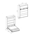 Pat rabatabil pe perete, cu mecanism pneumatic, sistem LED si somiera inclusa, Bed Concept Vertical Alb Mat, 200 x 140 cm (4)