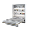 Pat rabatabil pe perete, cu mecanism pneumatic, sistem LED si somiera inclusa, Bed Concept Vertical Alb Mat, 200 x 160 cm