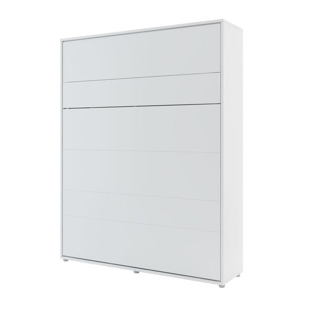 Pat rabatabil pe perete, cu mecanism pneumatic, sistem LED si somiera inclusa, Bed Concept Vertical Alb Mat, 200 x 160 cm (3)