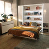 Pat rabatabil pe perete, cu mecanism pneumatic, sistem LED si somiera inclusa, Bed Concept Vertical Alb Mat, 200 x 180 cm (3)