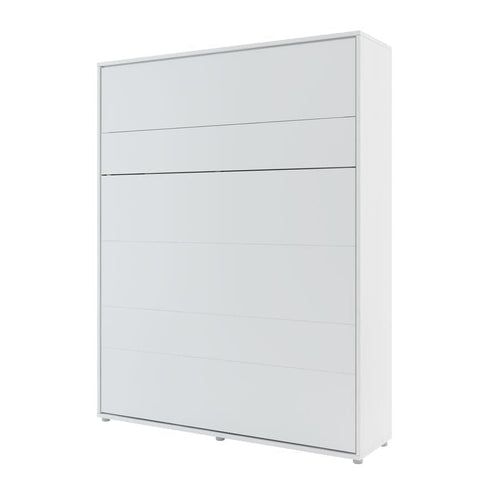 Pat rabatabil pe perete, cu mecanism pneumatic, somiera si 2 dulapuri BC07, Bed Concept Vertical Alb Mat, 200 x 160 cm, l261xA46xH218 cm (1)