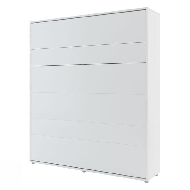 Pat rabatabil pe perete, cu mecanism pneumatic, somiera si 2 dulapuri BC07, Bed Concept Vertical Alb Mat, 200 x 180 cm, l281xA46xH218 cm (1)
