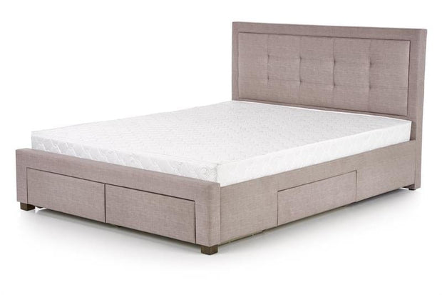 Halmar 200 x 160 cm Pat tapitat cu stofa Evores Beige