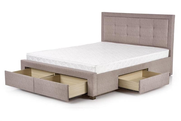 Halmar 200 x 160 cm Pat tapitat cu stofa Evores Beige