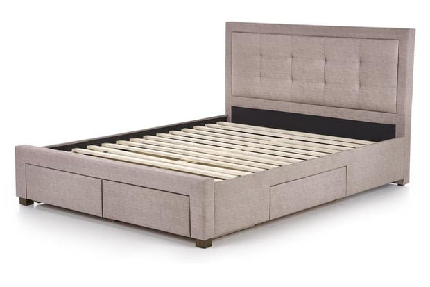 Halmar 200 x 160 cm Pat tapitat cu stofa Evores Beige