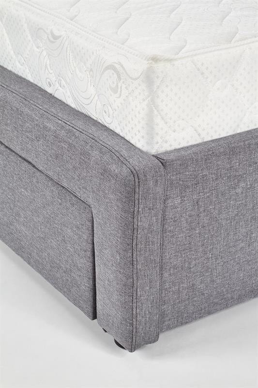 Halmar 200 x 160 cm Pat tapitat cu stofa si 4 sertare Bretania Gri