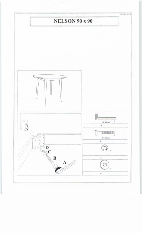 Tabelă NELSONDM90 Stejar Miere 90x75h