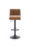 Halmar Scaun de bar tapitat cu piele ecologica, cu picior metalic Hoku-88 Maro / Negru, l39xA46xH89-109 cm