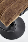 Scaun de bar tapitat cu piele ecologica, cu picior metalic Hoku-88 Maro / Negru, l39xA46xH89-109 cm (7)
