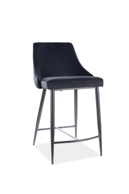 Signal Scaun de bar tapitat cu stofa, cu picioare metalice Pirro B H-2 Velvet Negru, l47xA42xH88 cm