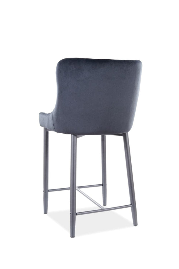 Signal Scaun de bar tapitat cu stofa si picioare metalice Colide B H-2 Velvet Negru, l48xA42xH88 cm