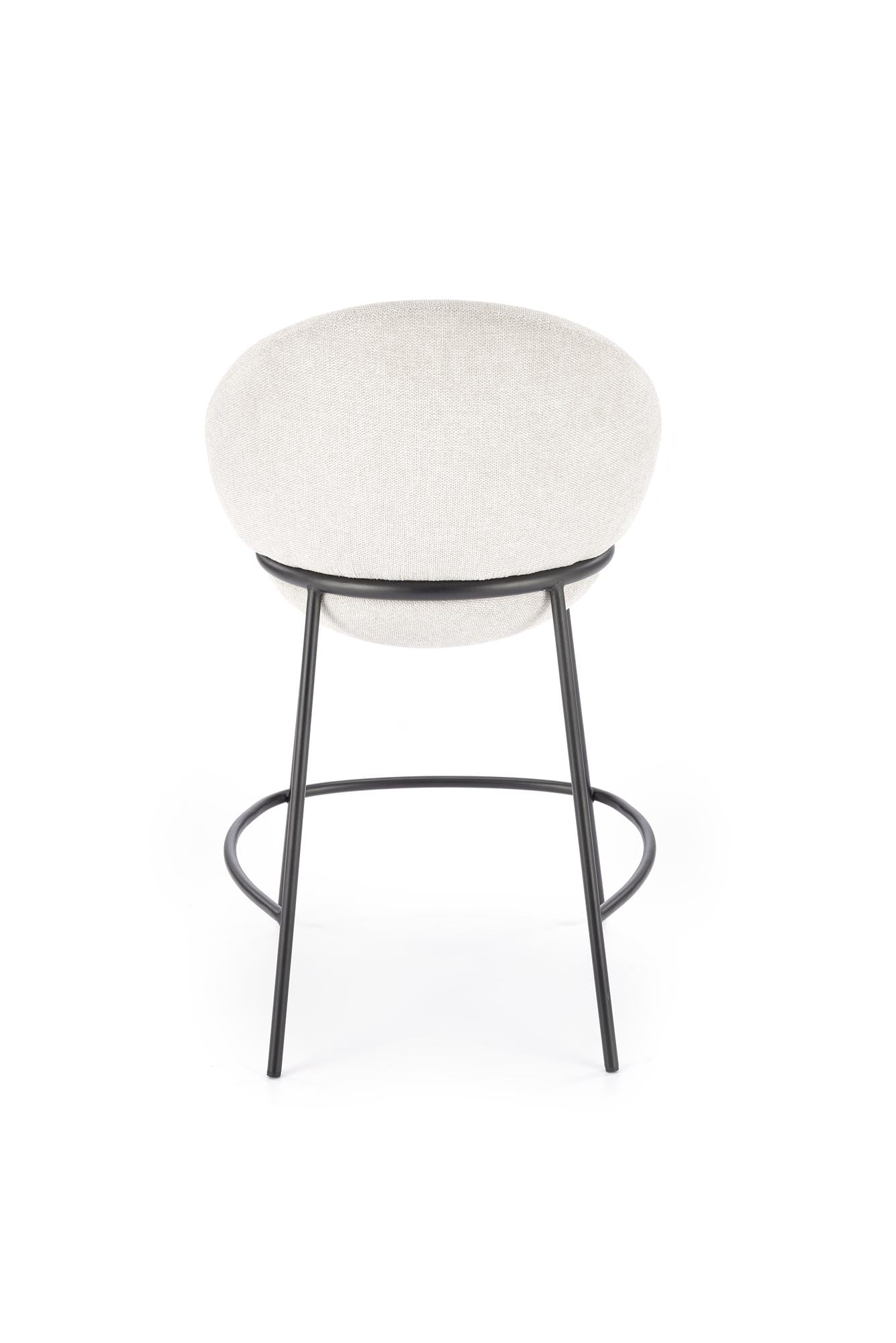 Scaun de bar tapitat cu stofa si picioare metalice, H118 Bej / Negru, l53xA57xH90 cm (1)