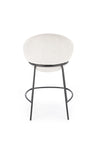 Scaun de bar tapitat cu stofa si picioare metalice, H118 Bej / Negru, l53xA57xH90 cm (1)