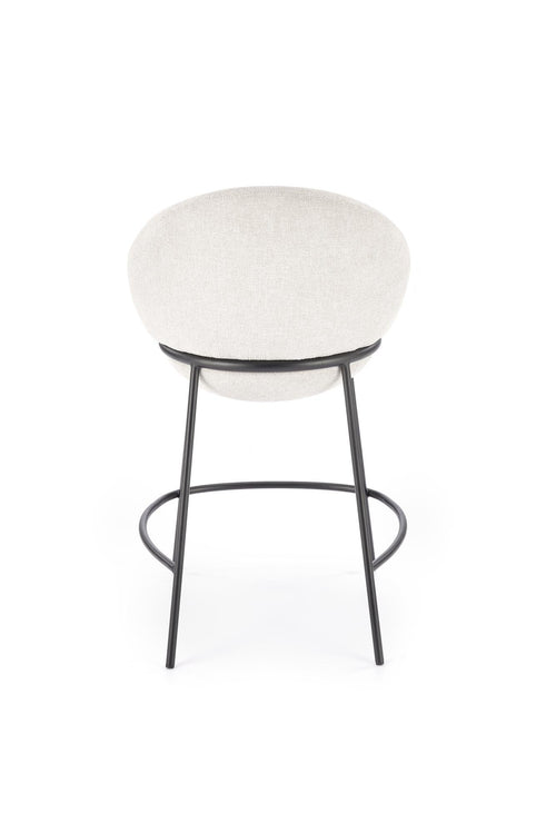 Scaun de bar tapitat cu stofa si picioare metalice, H118 Bej / Negru, l53xA57xH90 cm (1)