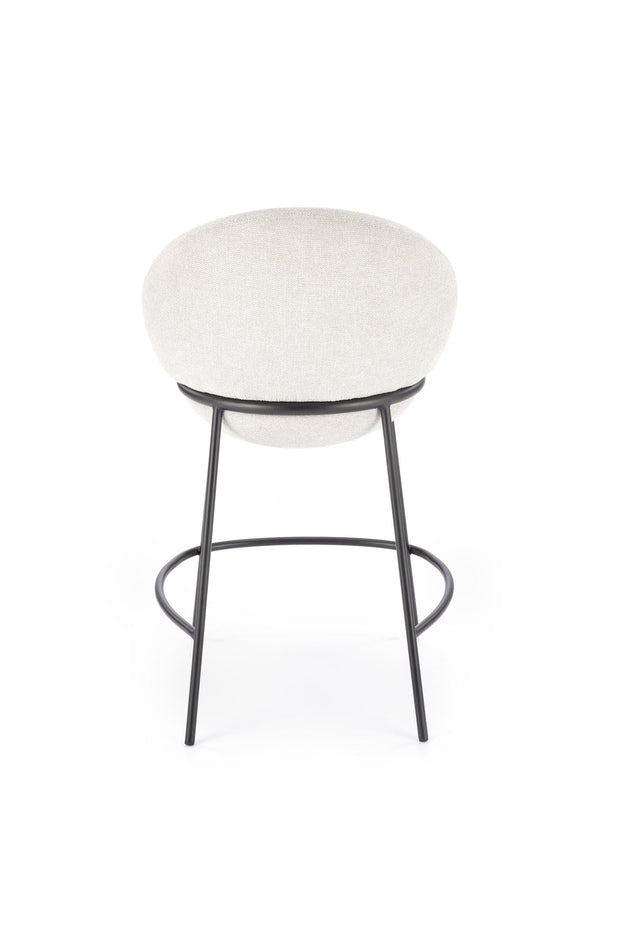 Scaun de bar tapitat cu stofa si picioare metalice, H118 Bej / Negru, l53xA57xH90 cm (1)