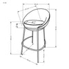 Scaun de bar tapitat cu stofa si picioare metalice, H118 Bej / Negru, l53xA57xH90 cm (2)