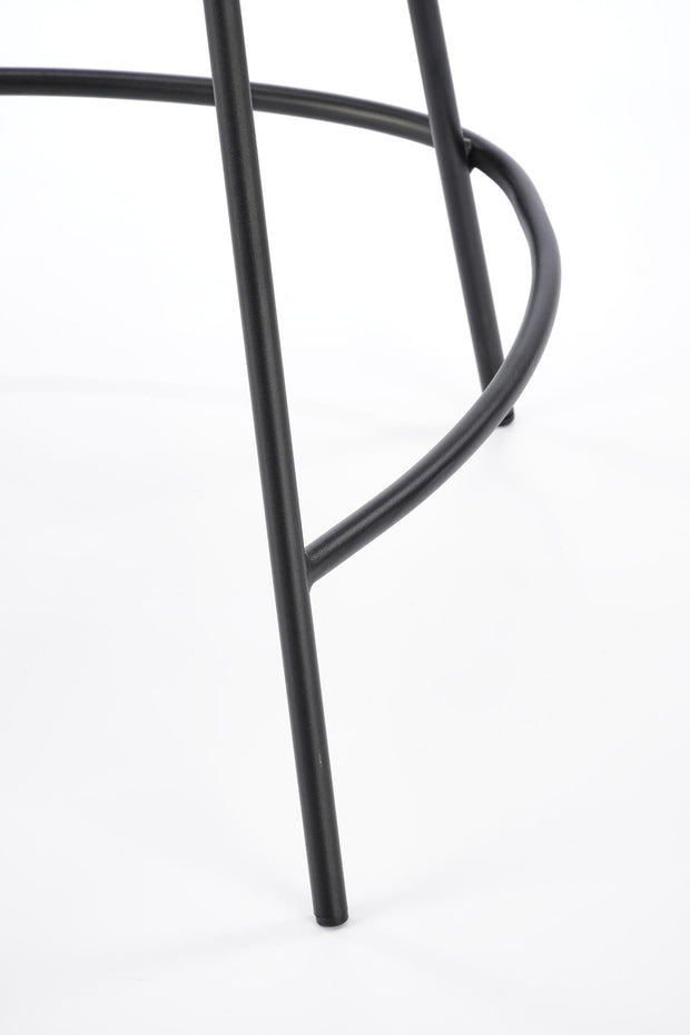 Scaun de bar tapitat cu stofa si picioare metalice, H118 Bej / Negru, l53xA57xH90 cm (3)