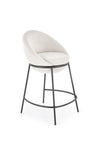 Scaun de bar tapitat cu stofa si picioare metalice, H118 Bej / Negru, l53xA57xH90 cm (5)