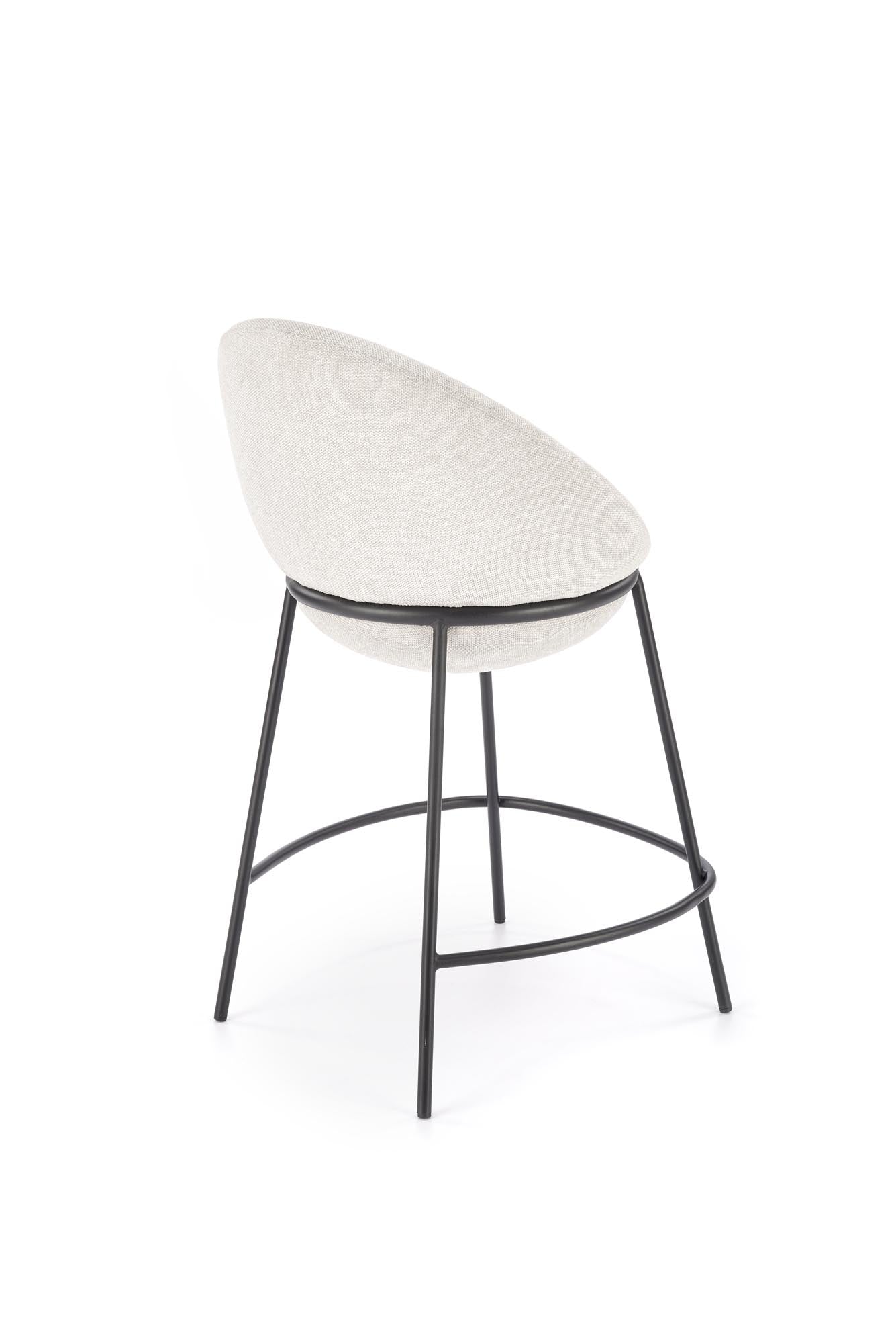 Scaun de bar tapitat cu stofa si picioare metalice, H118 Bej / Negru, l53xA57xH90 cm (6)