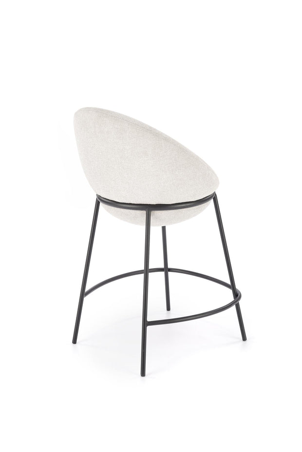 Scaun de bar tapitat cu stofa si picioare metalice, H118 Bej / Negru, l53xA57xH90 cm (6)