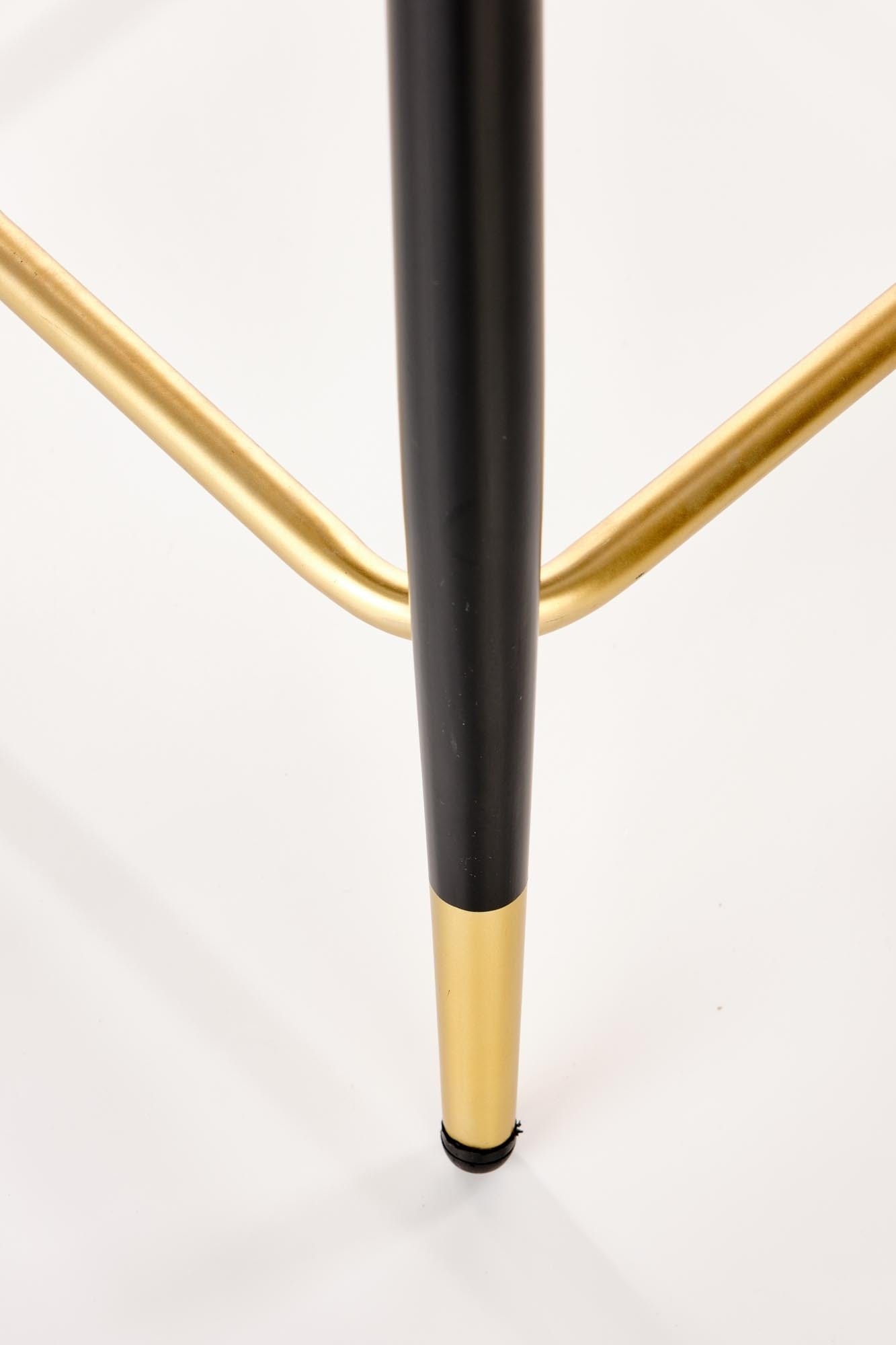 Halmar Scaun de bar tapitat cu stofa si picioare metalice, Hoku-106 Velvet Gri / Negru / Auriu, l58xA58xH96 cm