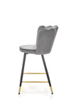 Scaun de bar tapitat cu stofa si picioare metalice, Hoku-106 Velvet Gri / Negru / Auriu, l58xA58xH96 cm (3)