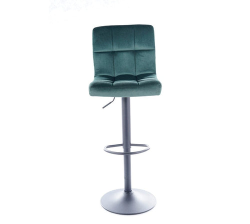 Signal Scaun de bar tapitat cu stofa si picior metalic Cali-105 Velvet Verde Inchis / Negru, l42xA39xH96-117 cm