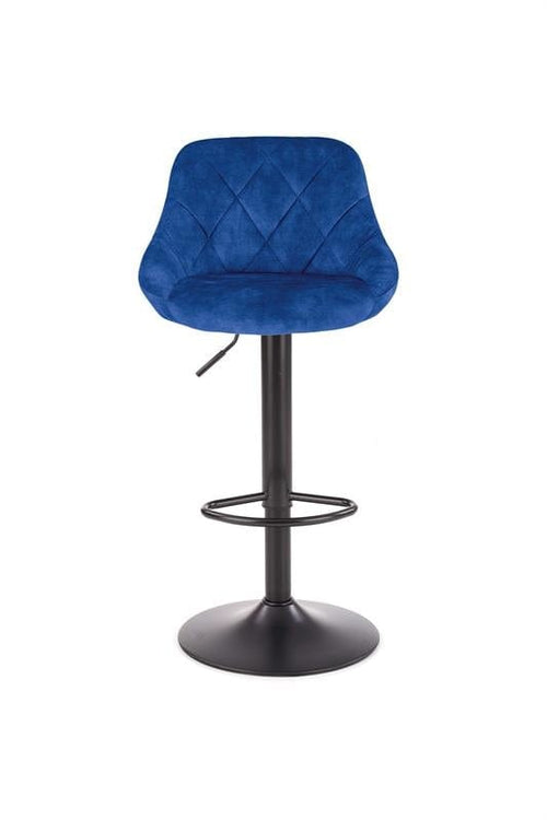 Halmar Scaun de bar tapitat cu stofa si picior metalic, Hoku-101 Velvet Bleumarin / Negru, l47xA45xH84-106 cm