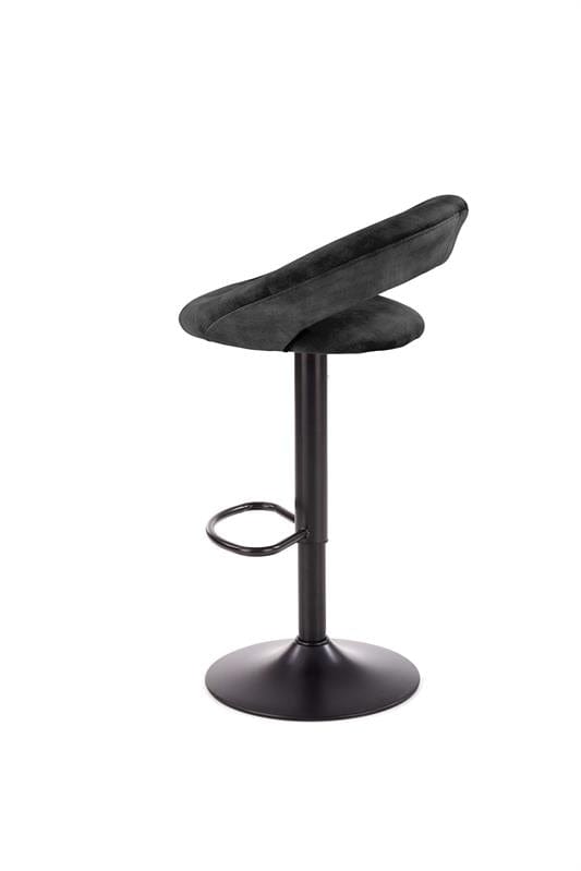 Halmar Scaun de bar tapitat cu stofa si picior metalic, Hoku-102 Velvet Negru, l53xA48xH78-100 cm