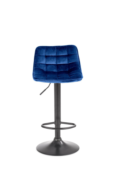 Halmar Scaun de bar tapitat cu stofa si picior metalic, Hoku-95 Velvet Albastru Inchis / Negru, l43xA44xH84-106 cm