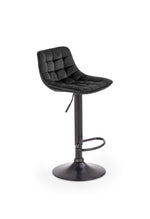 Halmar Scaun de bar tapitat cu stofa si picior metalic, Hoku-95 Velvet Negru, l43xA44xH84-106 cm