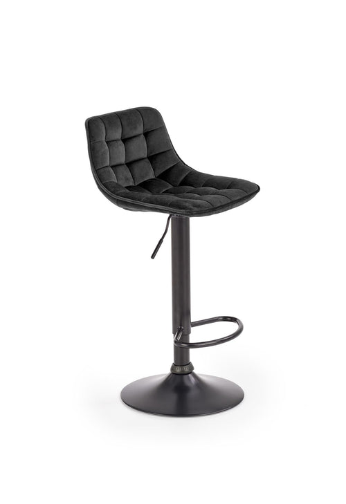 Halmar Scaun de bar tapitat cu stofa si picior metalic, Hoku-95 Velvet Negru, l43xA44xH84-106 cm