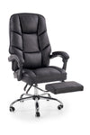 Scaun de birou directorial, tapitat cu piele ecologica Alvilde Negru, l66xA70xH118-125 cm
