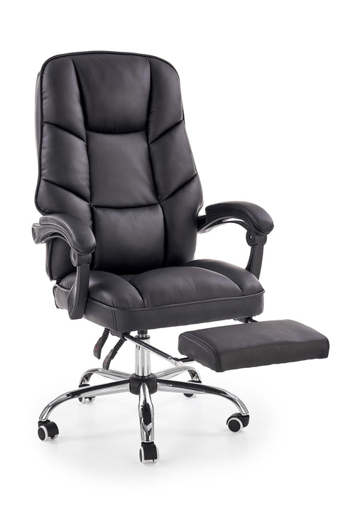 Scaun de birou directorial, tapitat cu piele ecologica Alvilde Negru, l66xA70xH118-125 cm