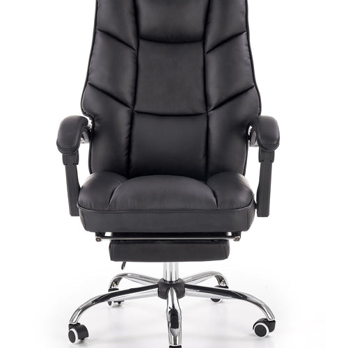 Scaun de birou directorial, tapitat cu piele ecologica Alvilde Negru, l66xA70xH118-125 cm (1)