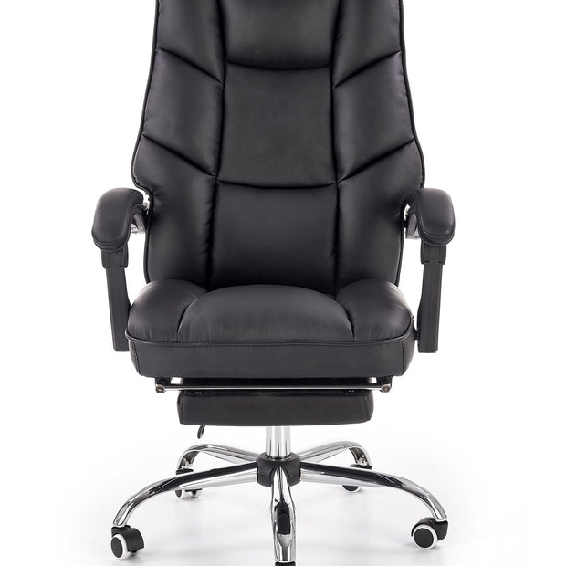 Scaun de birou directorial, tapitat cu piele ecologica Alvilde Negru, l66xA70xH118-125 cm (1)