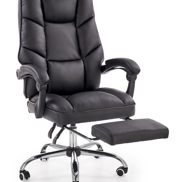 Scaun de birou directorial, tapitat cu piele ecologica Alvilde Negru, l66xA70xH118-125 cm (2)