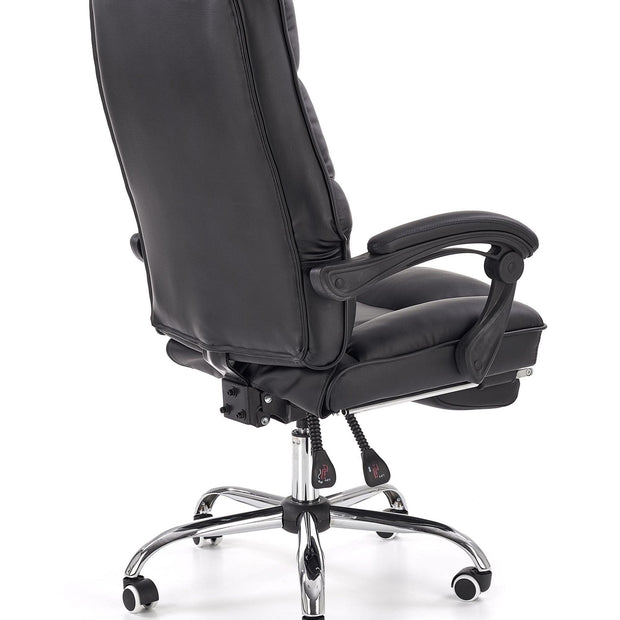 Scaun de birou directorial, tapitat cu piele ecologica Alvilde Negru, l66xA70xH118-125 cm (4)