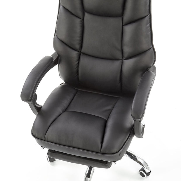 Scaun de birou directorial, tapitat cu piele ecologica Alvilde Negru, l66xA70xH118-125 cm (6)