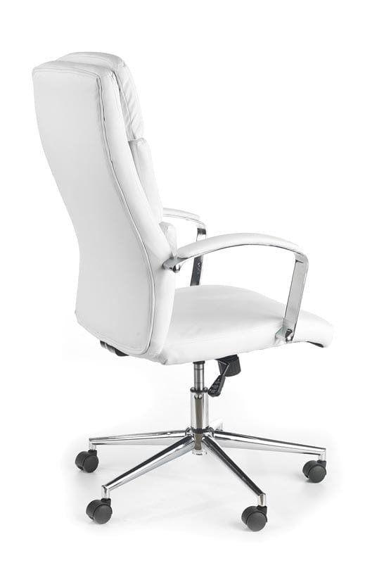 Scaun de birou directorial tapitat cu piele ecologica Auryon White, l65xA67xH110-120 cm (1)