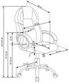 Scaun de birou directorial tapitat cu piele ecologica Barden Negru / Alb, l64xA68xH115-123 cm (8)
