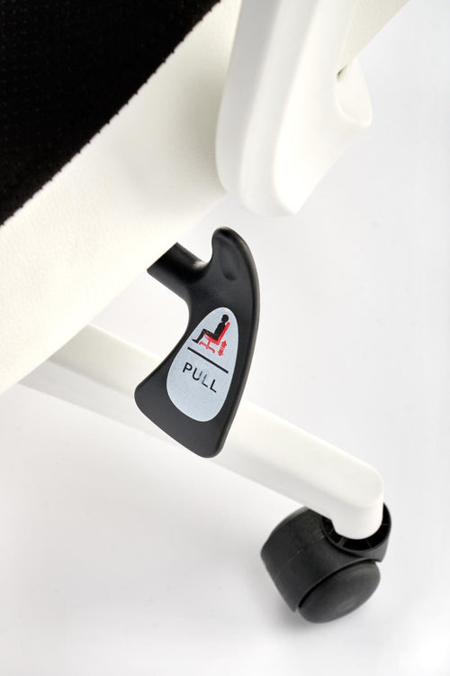 Scaun de birou directorial tapitat cu piele ecologica, Chrono Negru / Alb, l65xA70xH120-128 cm (1)