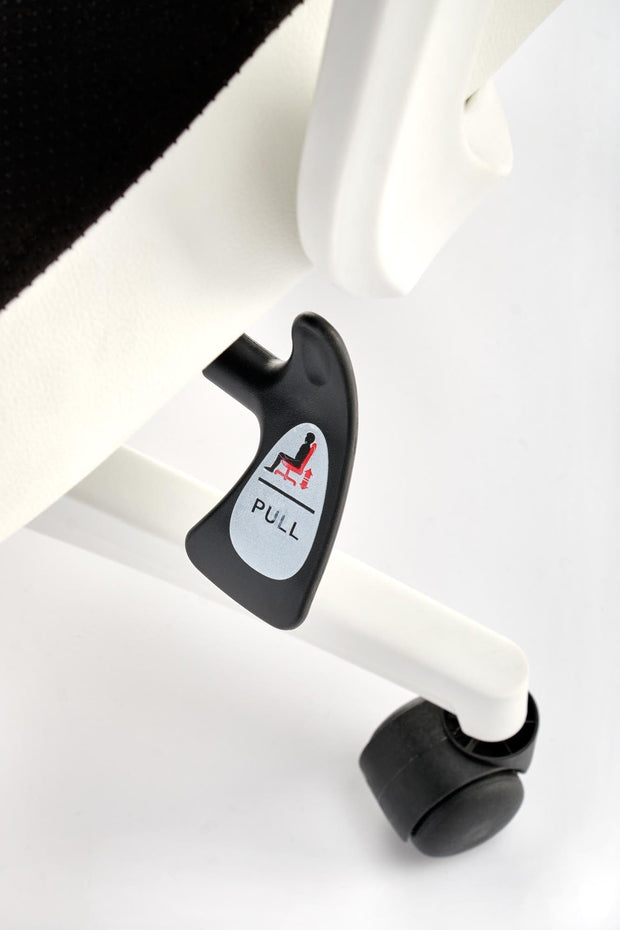 Scaun de birou directorial tapitat cu piele ecologica, Chrono Negru / Alb, l65xA70xH120-128 cm (1)