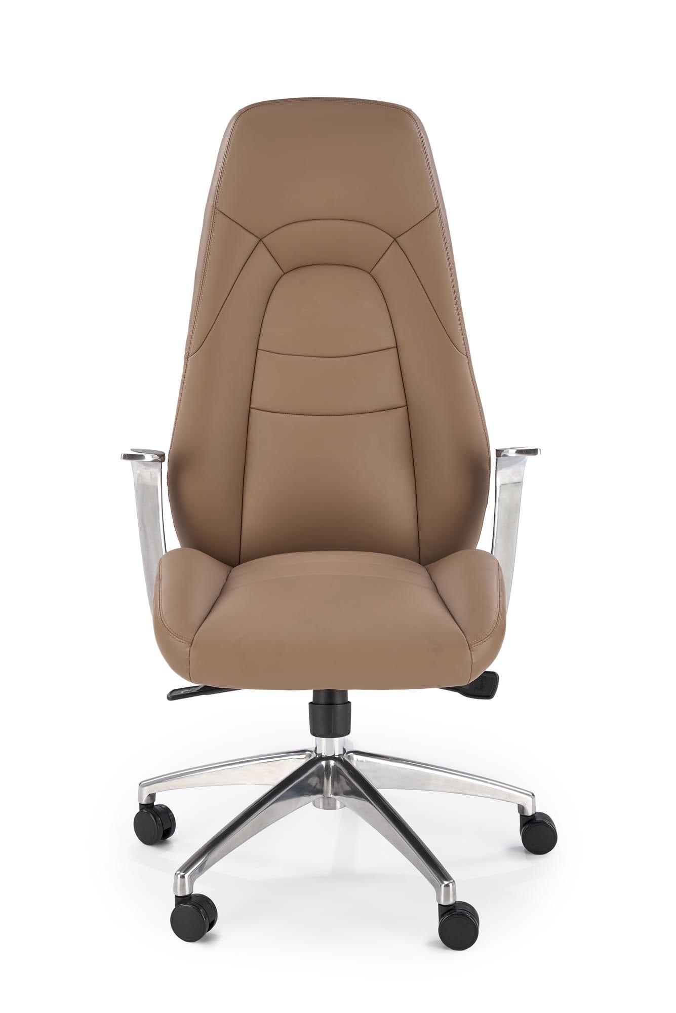 Scaun de birou directorial tapitat cu piele ecologica, Darwin Cappuccino, l66xA70xH120-126 cm (1)