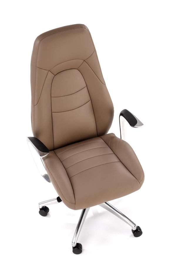 Scaun de birou directorial tapitat cu piele ecologica, Darwin Cappuccino, l66xA70xH120-126 cm (2)