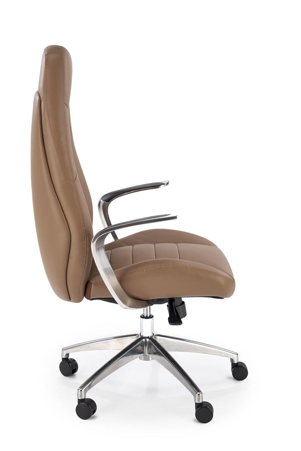 Scaun de birou directorial tapitat cu piele ecologica, Darwin Cappuccino, l66xA70xH120-126 cm (5)
