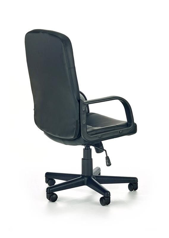 Scaun de birou directorial tapitat cu piele ecologica Denny Negru, l58xA60xH100-110 cm (1)